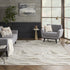 5' X 7' Gold Gray and Ivory Abstract Non Skid Area Rug
